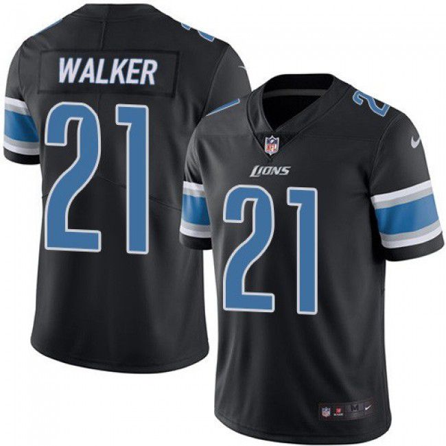 Men Detroit Lions #21 Tracy Walker III Nike Black Rush Limited NFL Jersey->->NFL Jersey